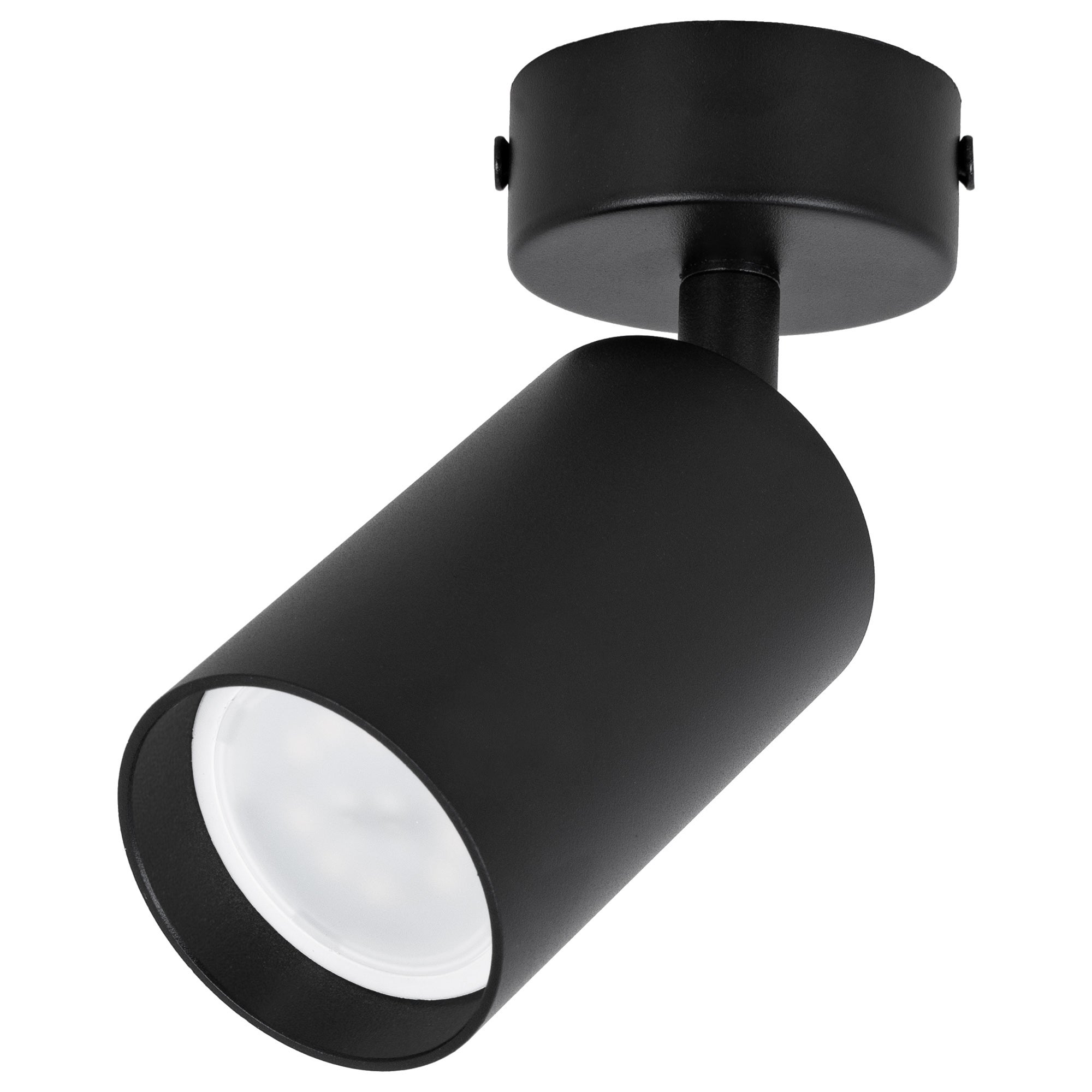 Lampa sufitowa LED - Reflektor ścienny czarny GU10 - Kinkiet natynkowy do pokoju salonu Tuba - LEDHOFF