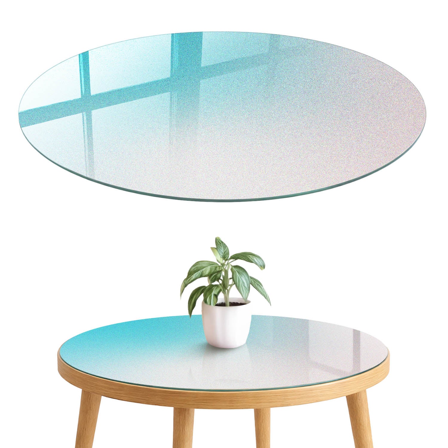 Blat szklany z grafiką i nadrukiem 4 mm - ochrona, dekoracja i metamorfoza mebli fi80 cm Pastelowy gradient