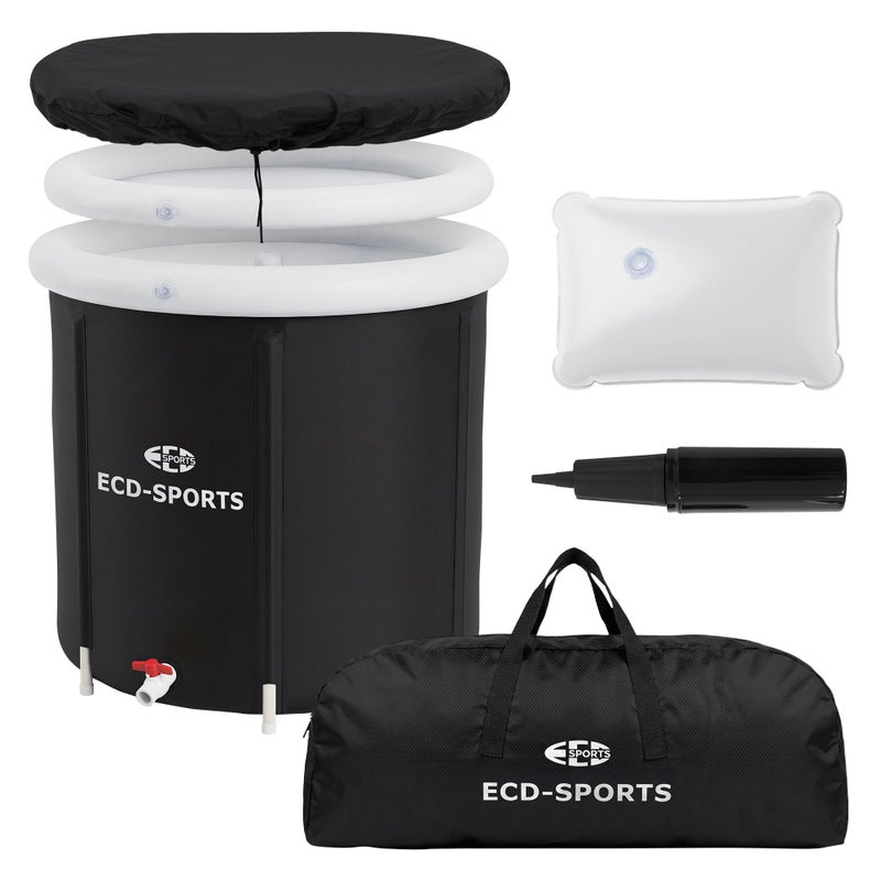 ECD Germany beczka lodowa Ø80 cm 350L składana wanna do morsowania z izolacją przenośna cold plunge dla sportowców szybki montaż trwała konstrukcja