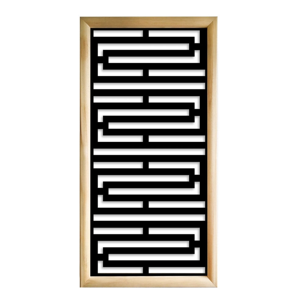 INTRICO - Prostokątne moduły dekoracyjne z drewna i PVC - Rozmiar 47x94 cm - Grubość 47 mm - Kolor wewnętrzny CZARNY