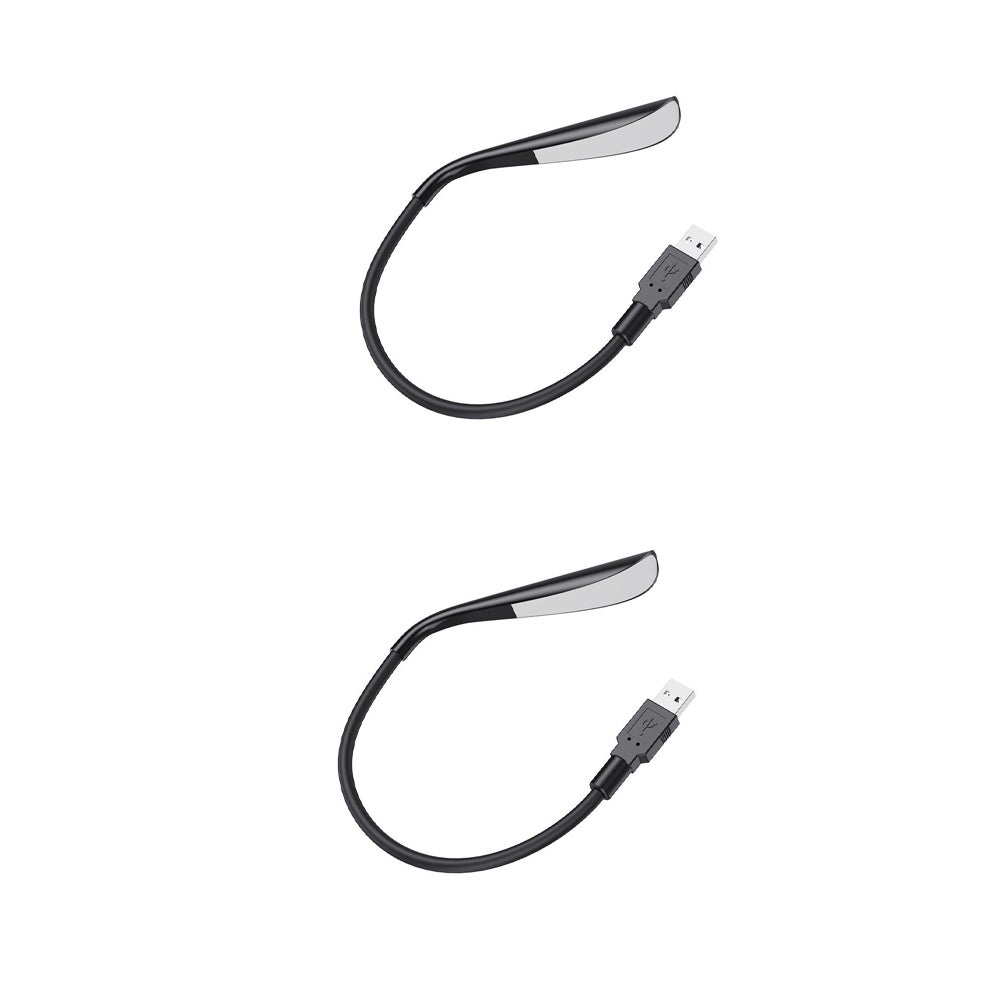 Lampka USB do laptopa, czarne ramię lampy z gęsią szyją, regulowane oświetlenie LED z funkcją ochrony oczu