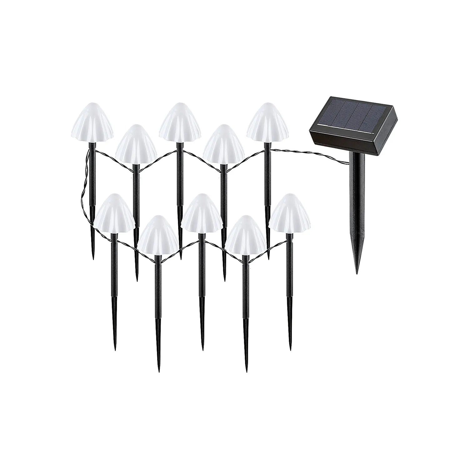 Lampa solarna wbijana Skadar czarno-biała LED 2W 2600K 1lm wym: 19,5 x 370 x 5 cm tworzywo sztuczne Rabalux