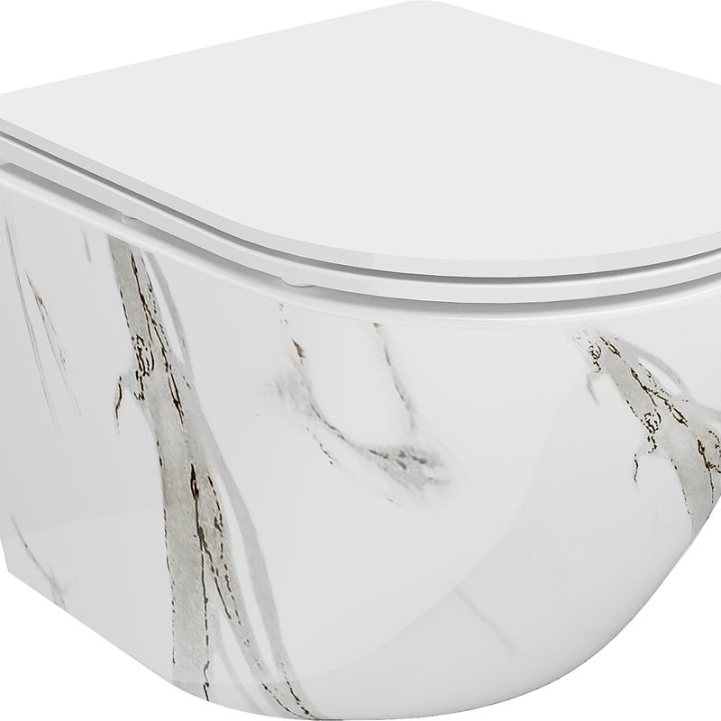 Mexen Lena miska wc Rimless z deską wolnoopadającą slim, duroplast, biała kamień - 30224094