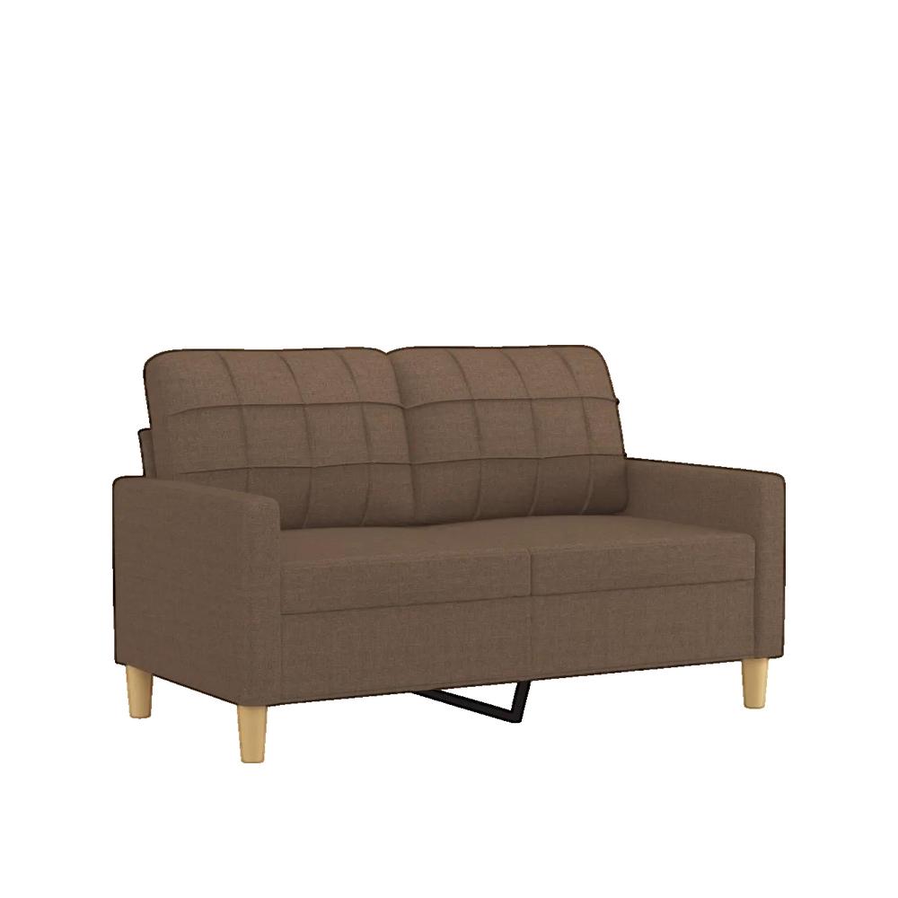 Sofa 2-osobowy vidaXL tkanina brązowy nowoczesny i wygodny
