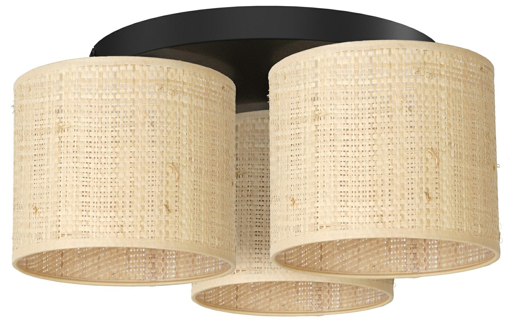 Lampa wisząca Rattan kremowo-czarny mat 3xE27x15W wiklina / rattan / słoma wym:18x45x45cm IP20 Luminex
