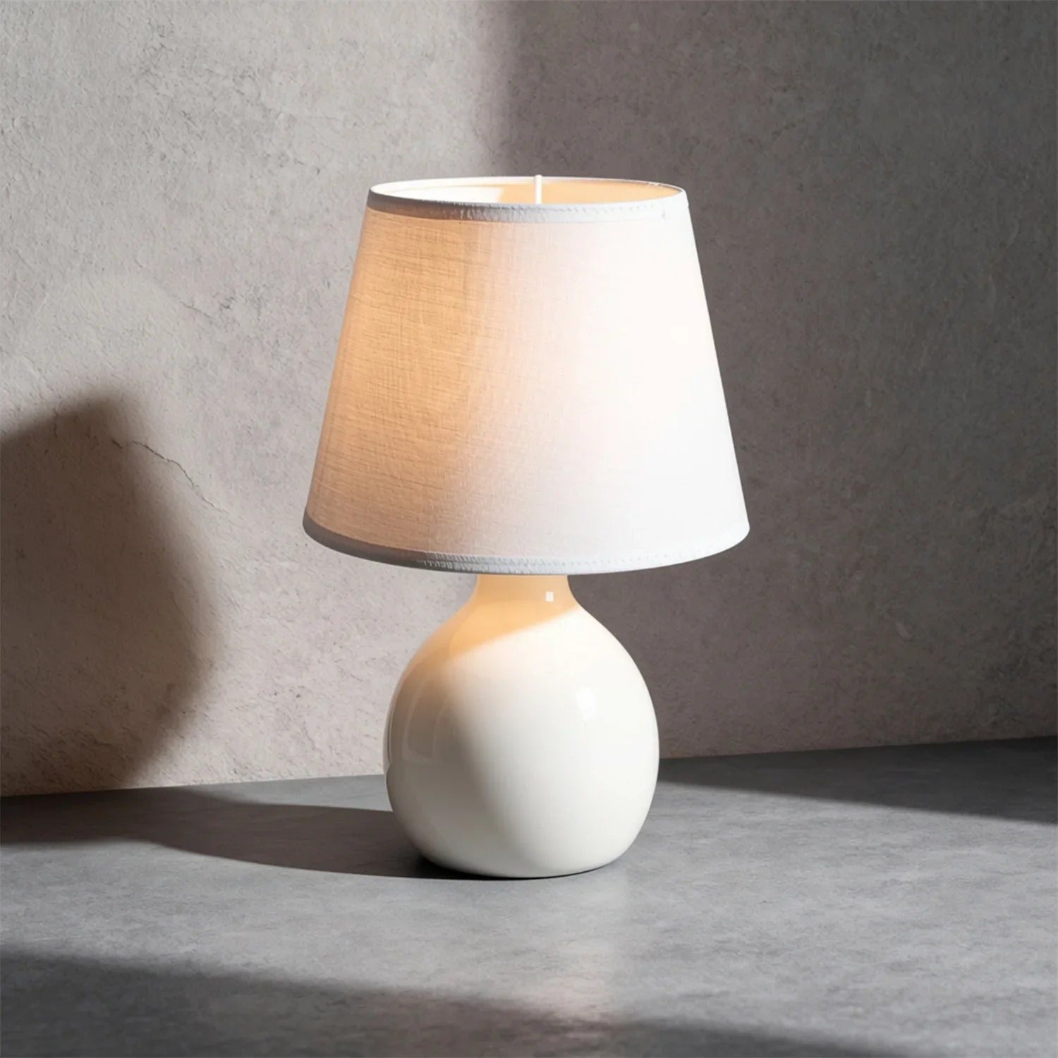 Lampa stołowa z abażurem Ingrid 1xE14x40W ceramika / gips beżowa wym:26x17x17cm IP20 Rabalux