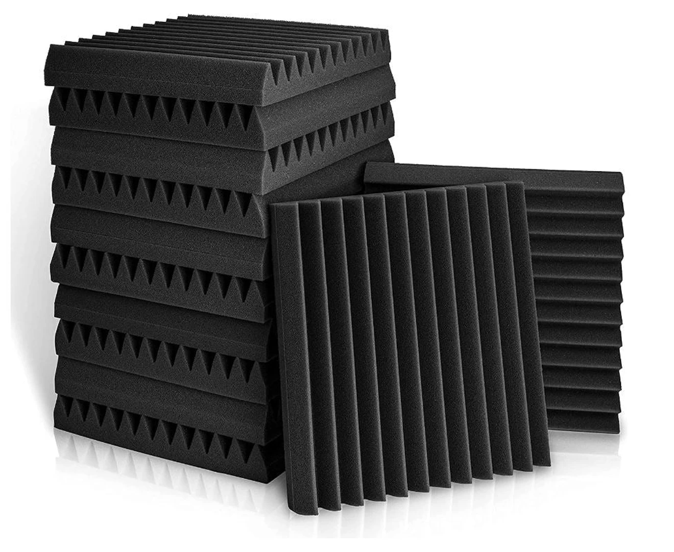 24 sztuki paneli akustycznych z pianki dźwiękochłonnej, tłumiących hałas, paneli klinowych, 30x30x2,5 cm