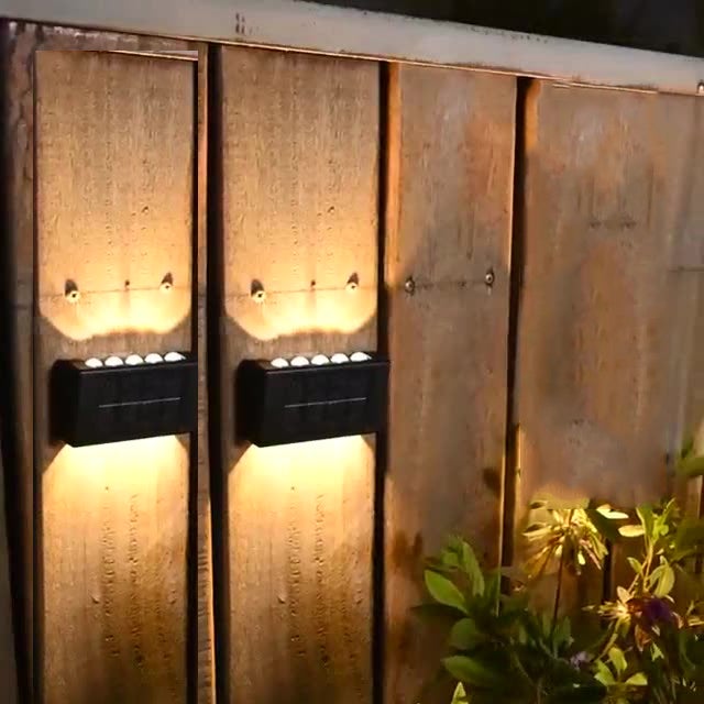 2 solarne lampy ogrodowe, 10 LED, 3000K, wodoodporne, do ogrodu, tarasu i garażu