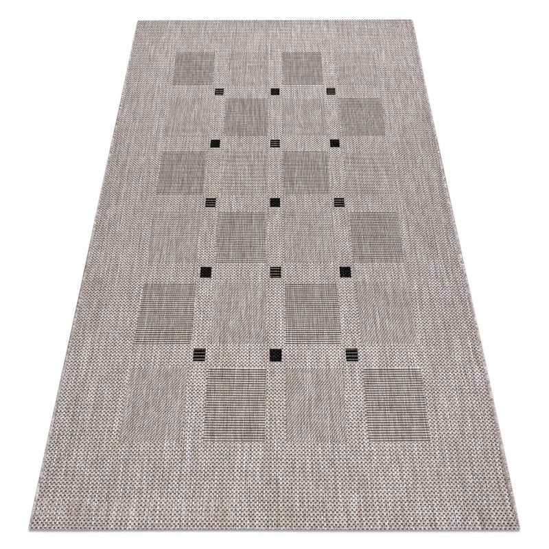 DYWAN SZNURKOWY SIZAL FLOORLUX 20079 kwadraty srebrny / czarny 160x230 cm