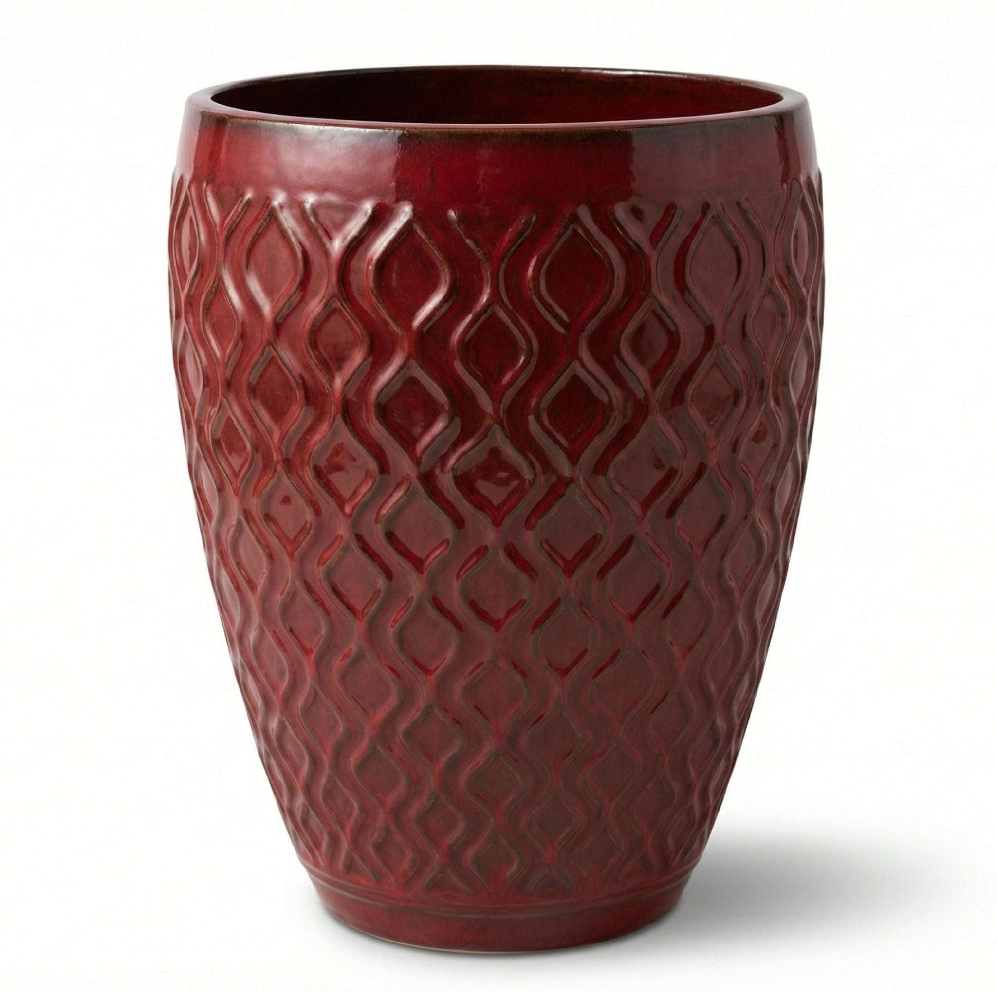 Donica ceramiczna Provencelia PHENIX Czerwony, sred.41 x H55 cm, mrozoodporna, rękodzieło, szkliwiona