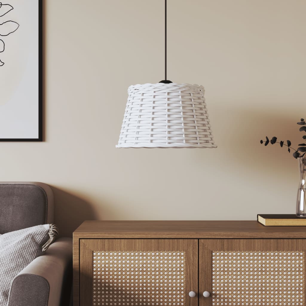 vidaXL Klosz lampy wiszącej, biały, Ø38x23 cm, wiklina