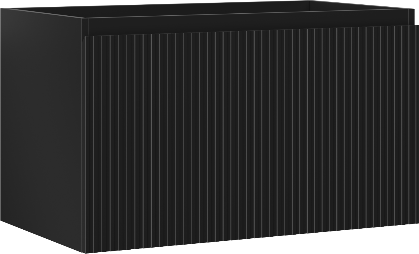 Mexen Rivel szafka łazienkowa podumywalkowa 80 cm, 1 szuflada, ryflowana , czarna mat - 91A20-08047-1-BF71