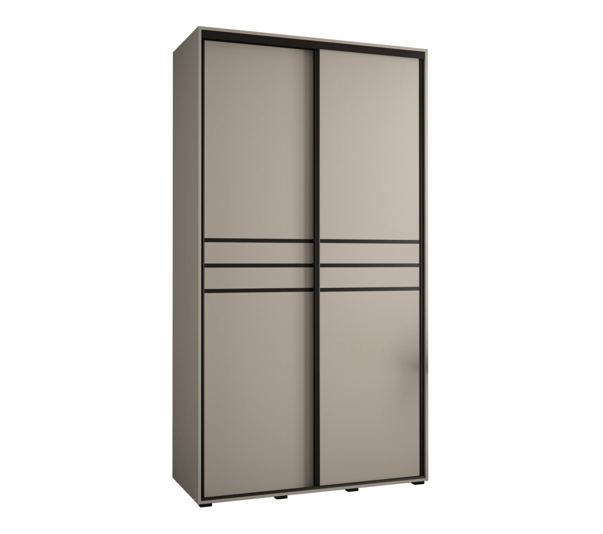 Szafa przesuwna wysoka Dakota 10 140 x 45 x 235,2 cm kaszmir + u. czarny - Abiks Meble