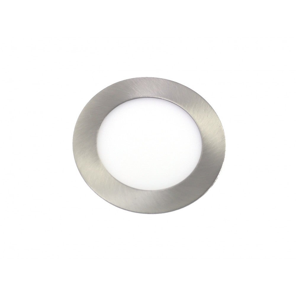 Downlight Led 6W zimne światło 6000ºK. Okrągły downlight wpuszczany, wykończenie stalowe.