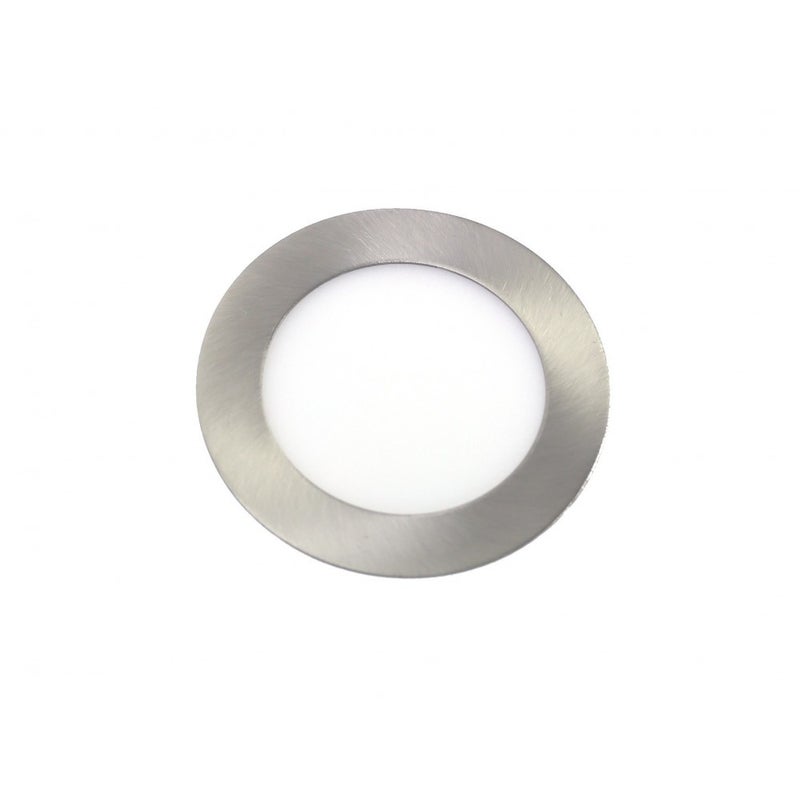 Downlight Led 6W zimne światło 6000ºK. Okrągły downlight wpuszczany, wykończenie stalowe.