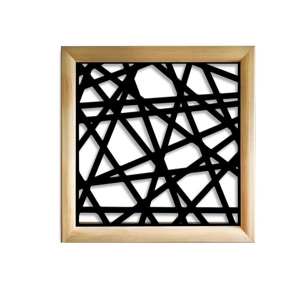 DIAGONAL SMALL - Kwadratowe moduły dekoracyjne z drewna i PVC - Rozmiar 73x73 cm - Grubość 64 mm - Kolor wewnętrzny CZARNY
