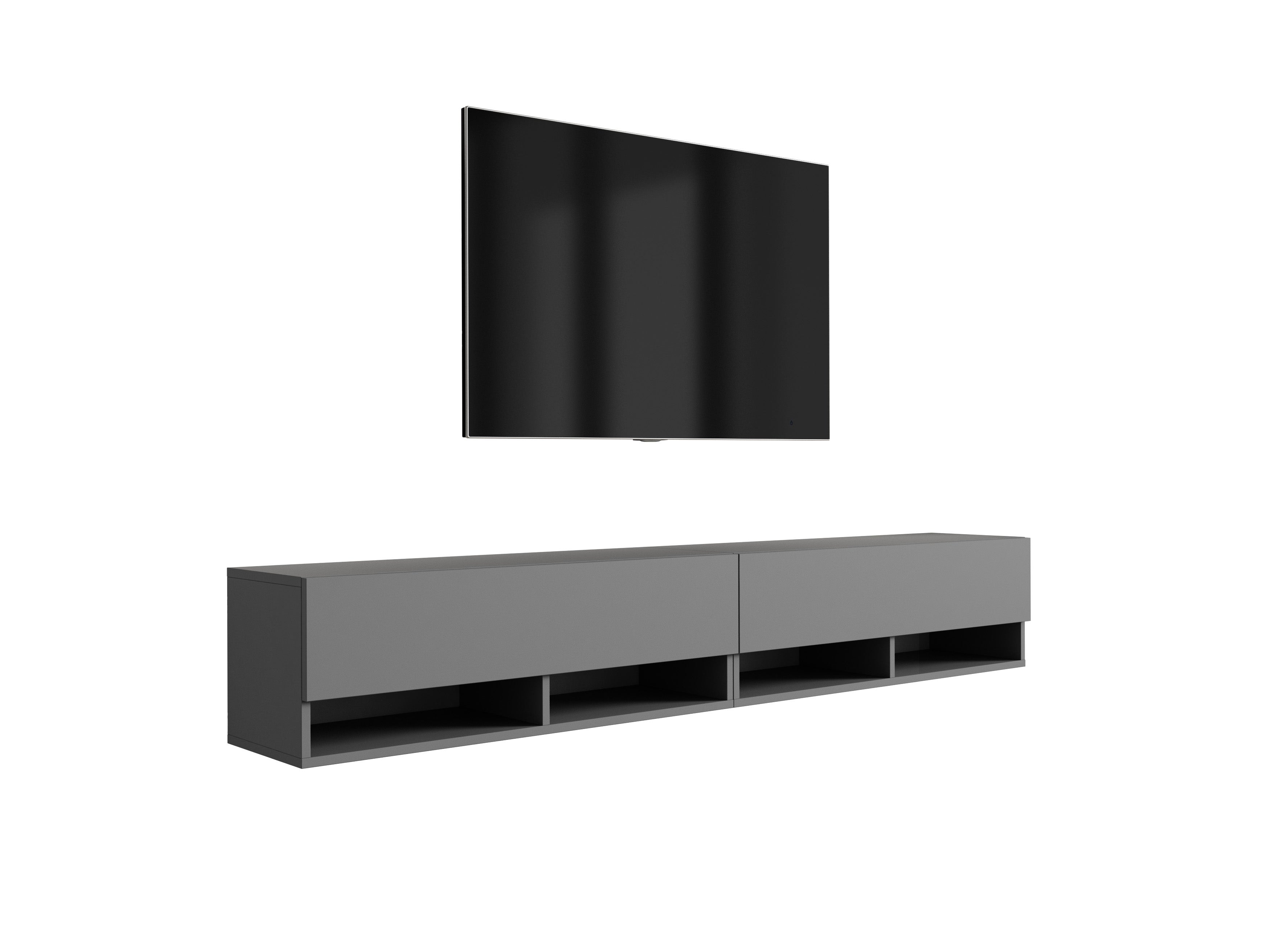 Szafka pod telewizor 200 (2 x 100) cm Antracyt, 200 × 32 × 34 cm