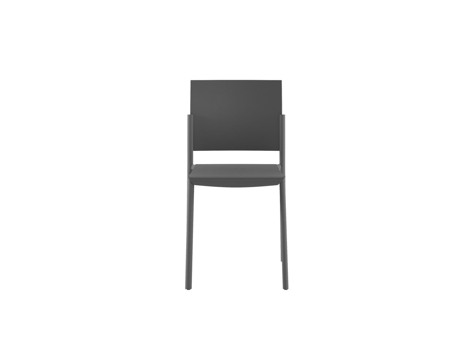 Fotel Venus z ciemnoszarego polipropylenu, składany, nowoczesny minimalistyczny design do wnętrz