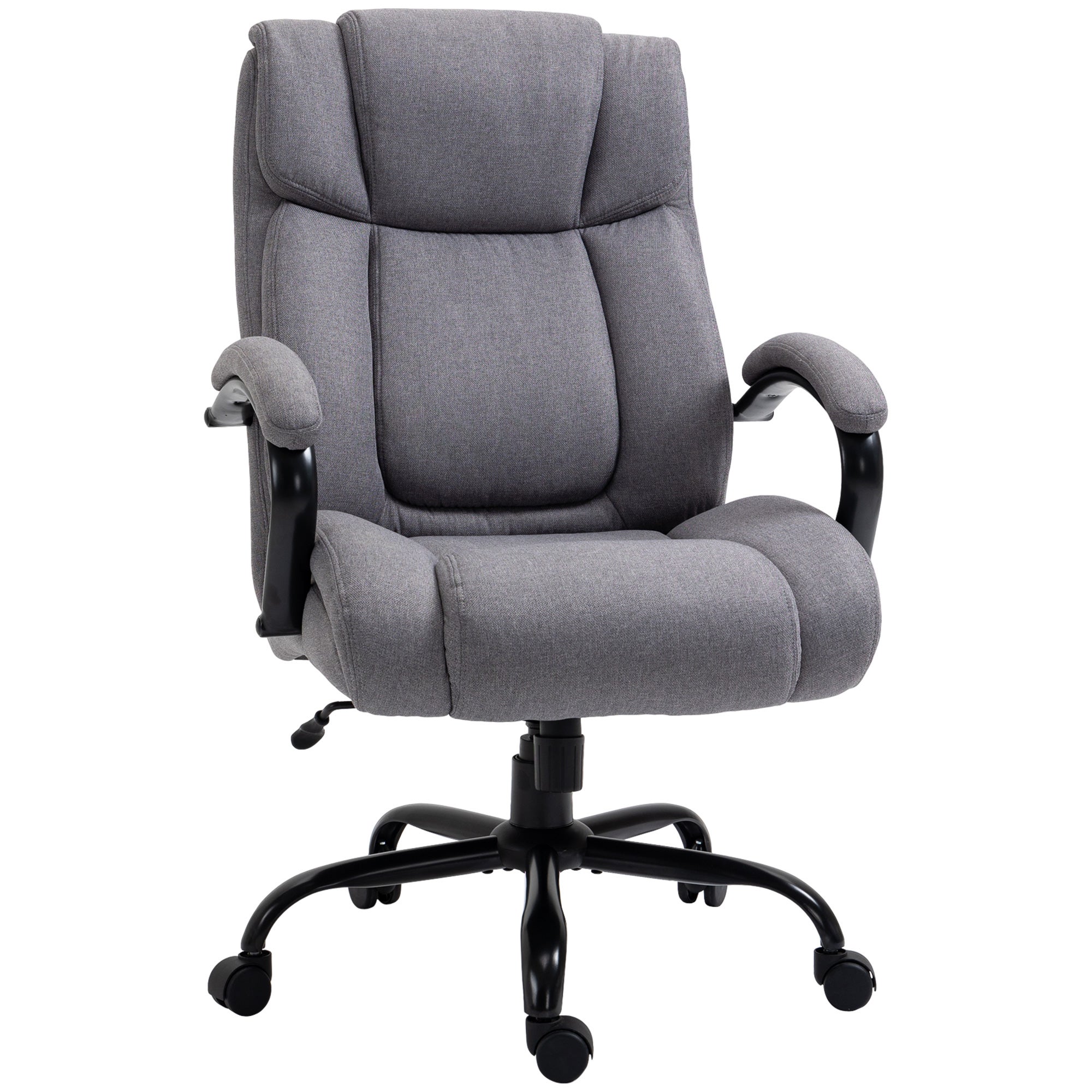 Ergonomiczny obrotowy fotel biurowy, udźwig 220 kg, jasnoszary
