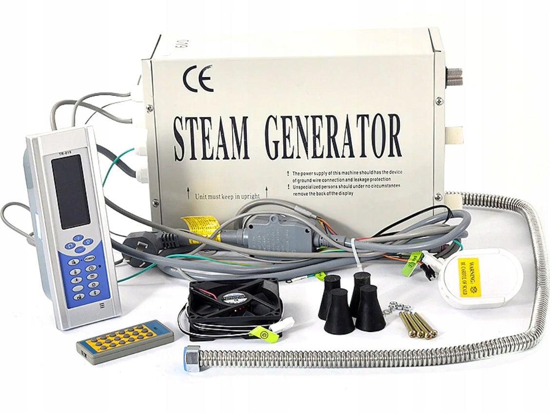 KOMPLETNT ZESTAW GENERATOR PARY DO KABINY Z HYDROMASAŻEM SUANY SAUNA PAROWA - ZESTAW DO ZROBIENIA SAUNY PAROWEJ