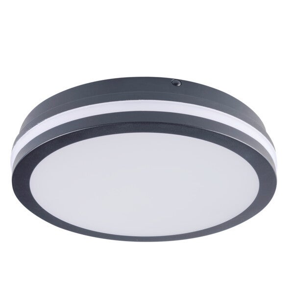 Plafon okrągły BENO LED 30W Odcienie bieli 3120lm grafitowo-biały wym:5,7x26x26cm IP65 Kanlux