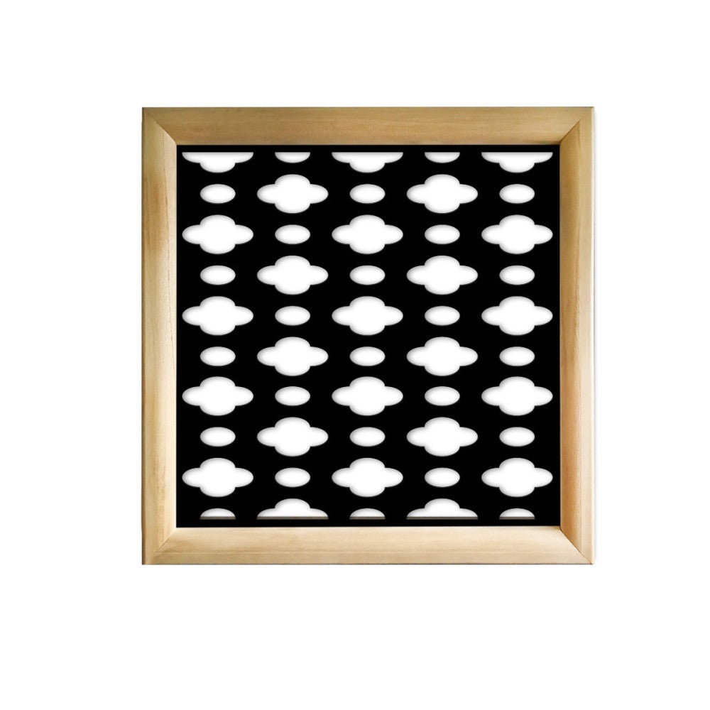 CLOUDS - Kwadratowe moduły dekoracyjne z drewna i PVC - Rozmiar 73x73 cm - Grubość 64 mm - Kolor wewnętrzny CZARNY