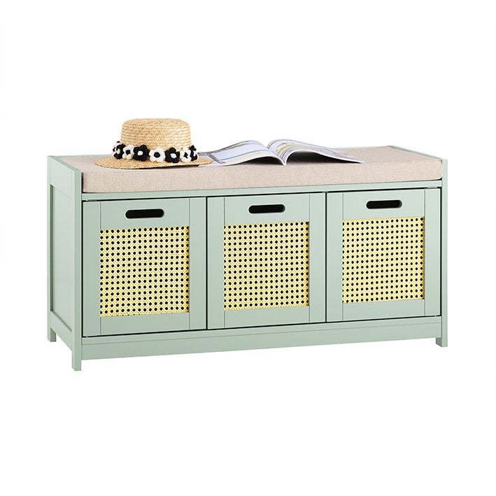 Ławka do przechowywania butów Rootz – organizer do przedpokoju – szafka na buty – wygodne siedzisko z wyściółką – 90 x 45 x 35 cm