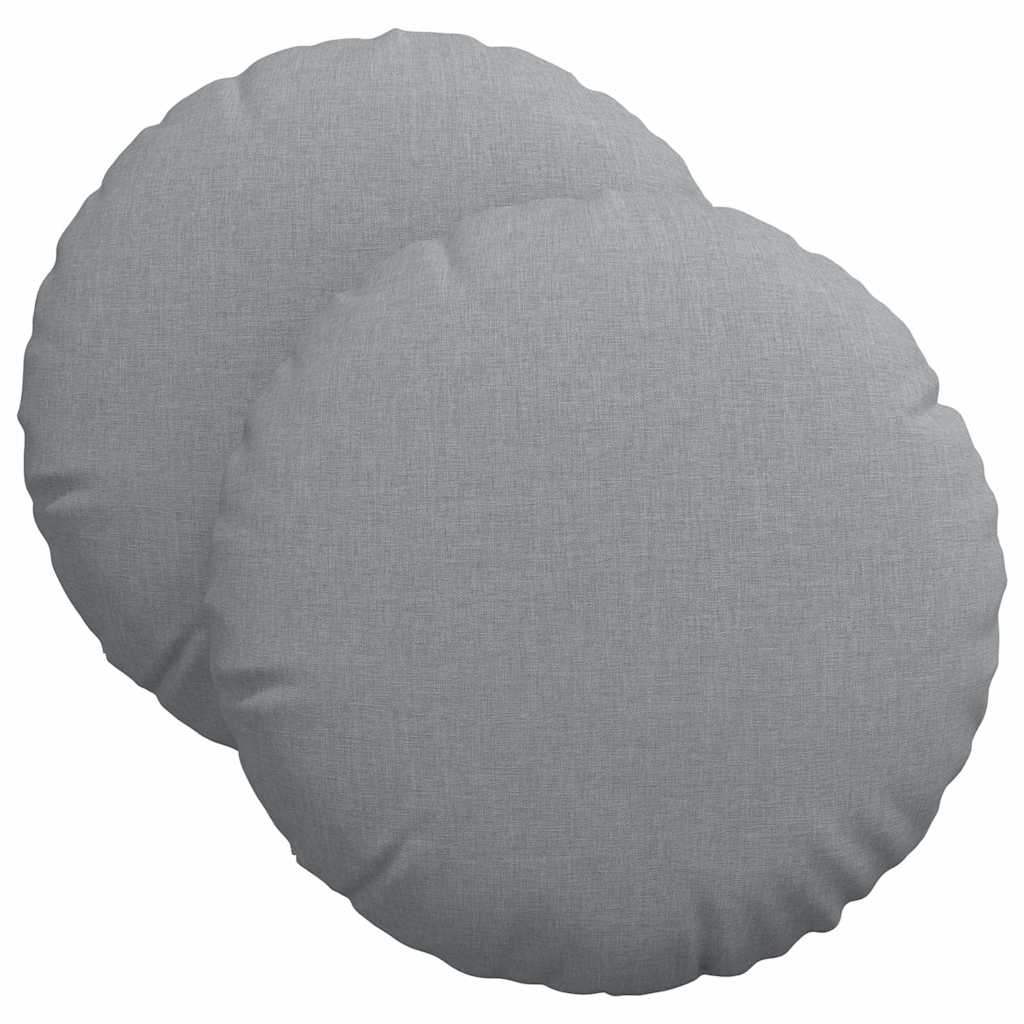 Poduszki na siedziska 2 pcs Jasnoszary Ø40 x 13 cm tkanina