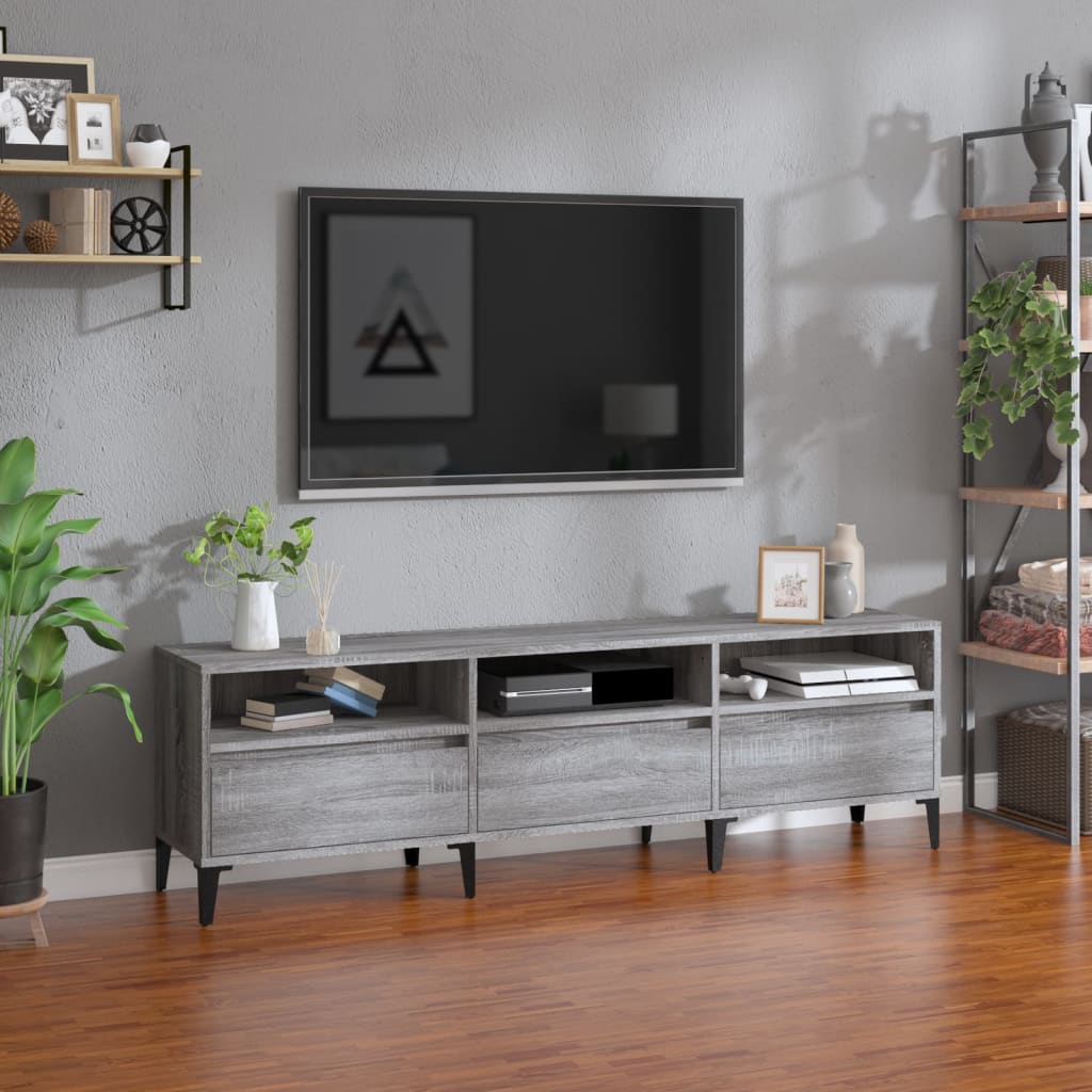 vidaXL Szafka TV, szary dąb sonoma, 150x30x44,5 cm