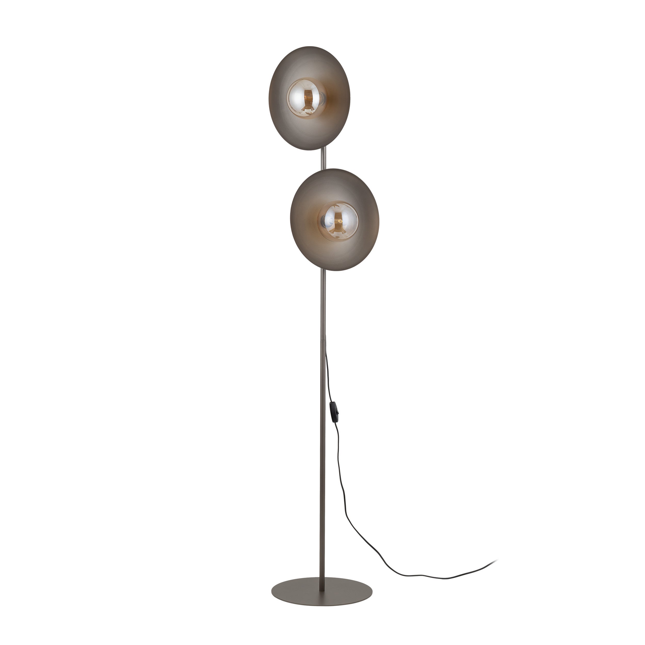 Lampa Podłogowa Tk Lighting Slate Brązowa Tytan Metalowe Talerze 2X G9 Kule Klosz