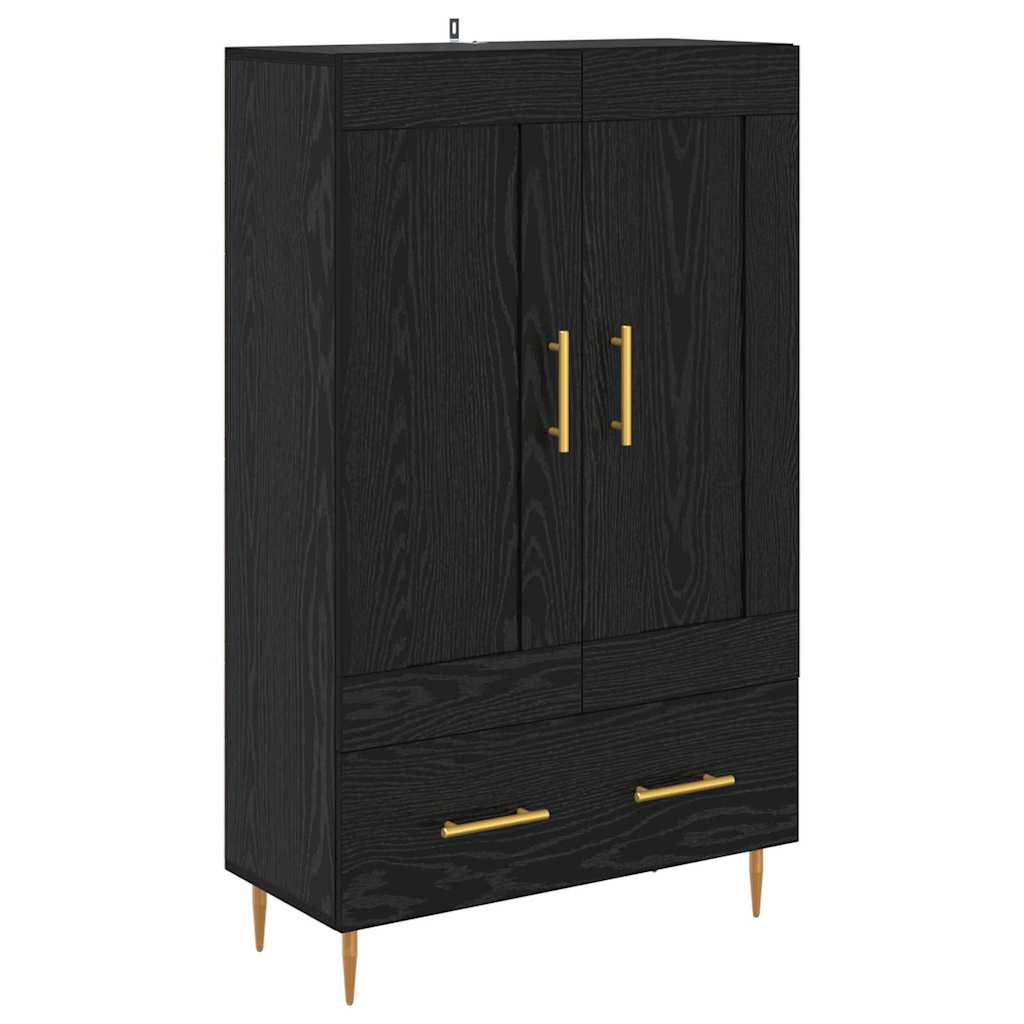 Highboard Czarny Dąb 69,5 x 31 x 115 cm Drewno inżynieryjne