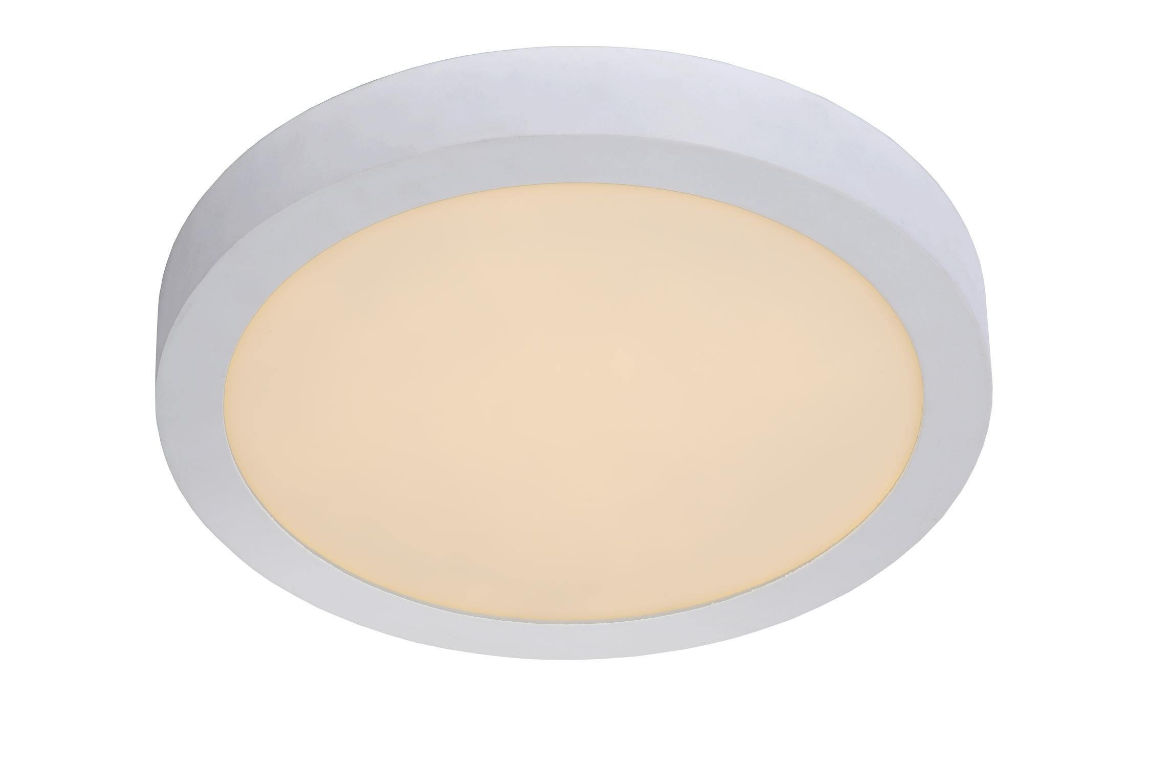 Plafon okrągły BRICE LED 30W Ciepła biel 1997lm biały wym:3,9x30x30cm IP44 Lucide