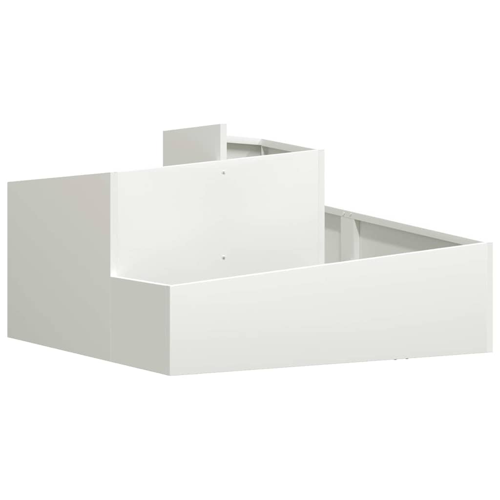 Doniczka ogrodowa Biały 80 x 80 x 50 cm Stal zimnogięta