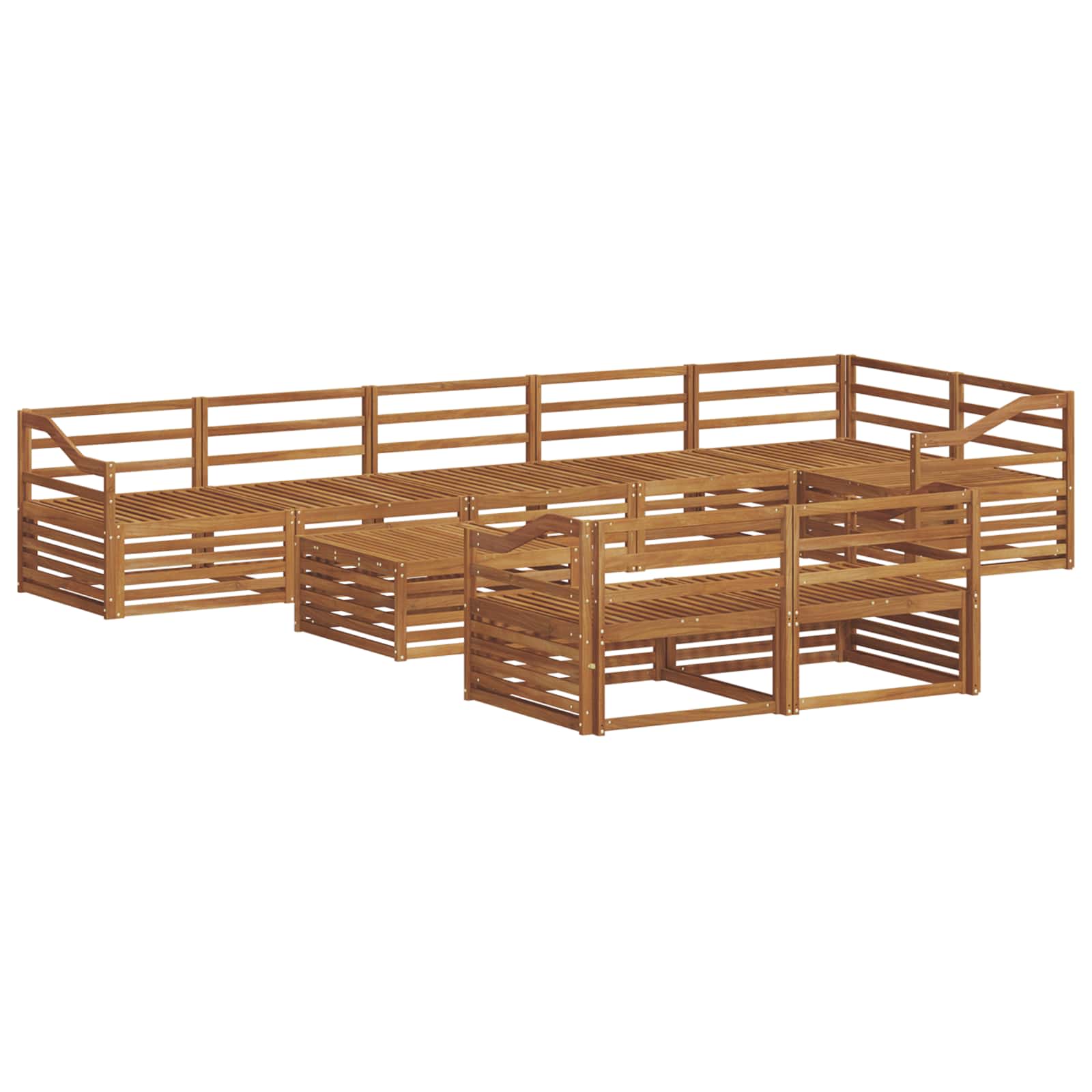 Zestaw sof na zewnątrz 9 pcs Naturalny Lite Drewno Akacji