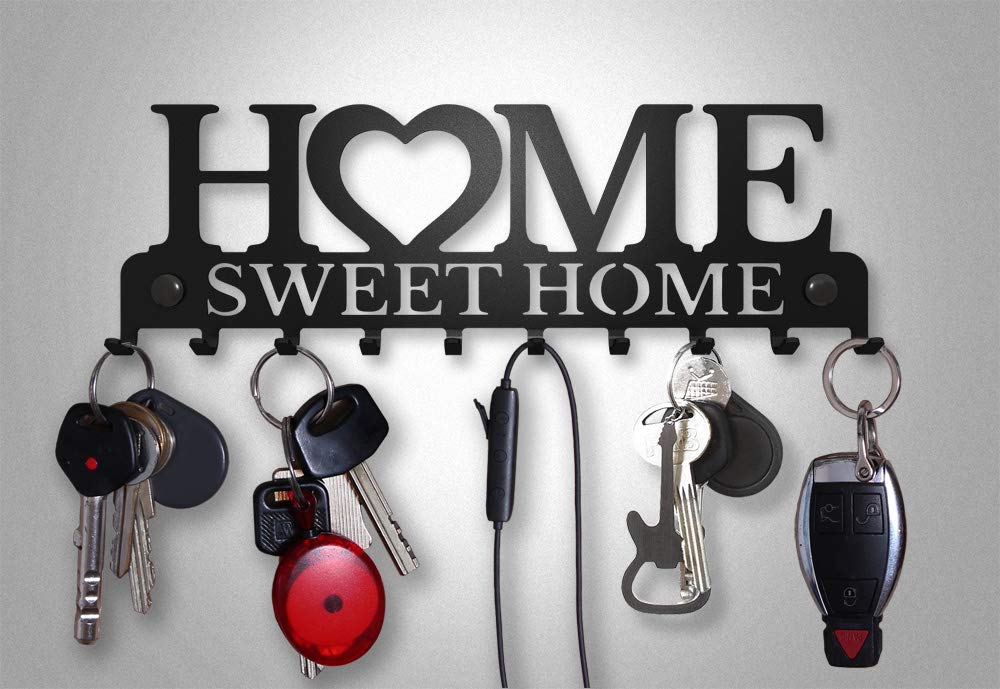 Designerski Wieszak Klucze Ścienny Home Sweet Home Wieszak Ścienny Klucze Dekoracyjna Skrzynka Klucze Oryginalny Haczyk Klucze Półka Ścienna Metalowy