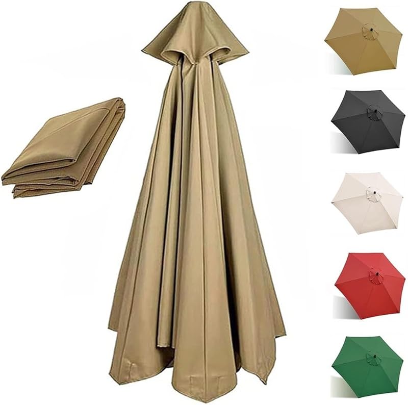 Pokrowiec zamienny do parasola, 6 drutów, 2 m, wodoodporny, anty-UV, tkanina zamienna, khaki