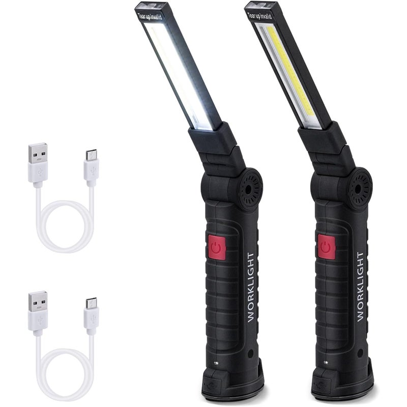 Akumulatorowa, bardzo jasna lampa robocza LED COB z podstawą magnetyczną, 5 trybów pracy, do garażu, na kemping, w sytuacjach awaryjnych itp.