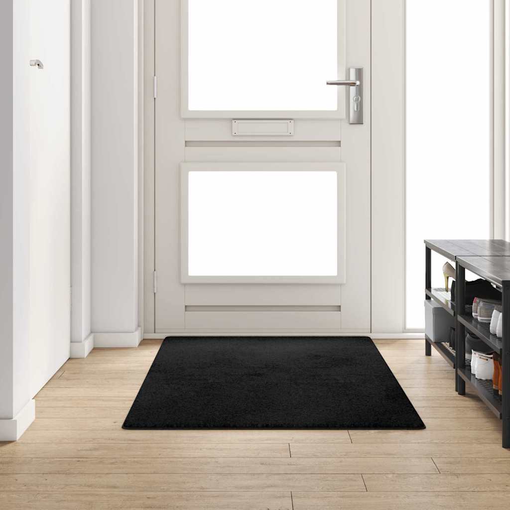 Chodnik dywanowy Czarny 100 x 200 cm 100% Poliester Tuft vidaXL