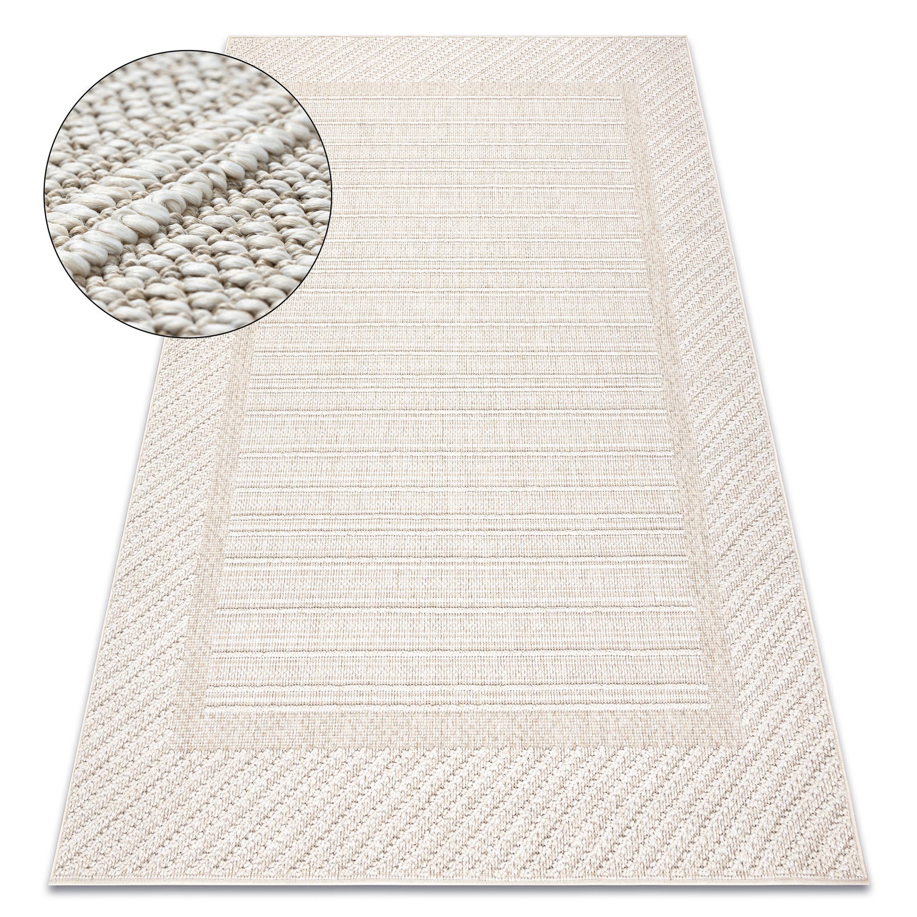 Dywan JERSEY 19261 beż - Ramka pętelkowy, strukturalny BOHO 140x190 cm