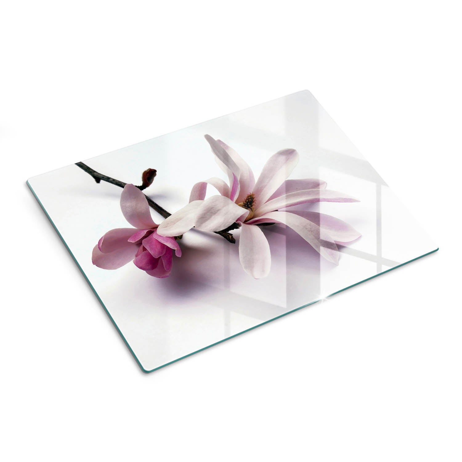 Dekoracyjna płyta szklana do kuchni z eleganckim wzorem - Magnolia - 30x40 - Tulup
