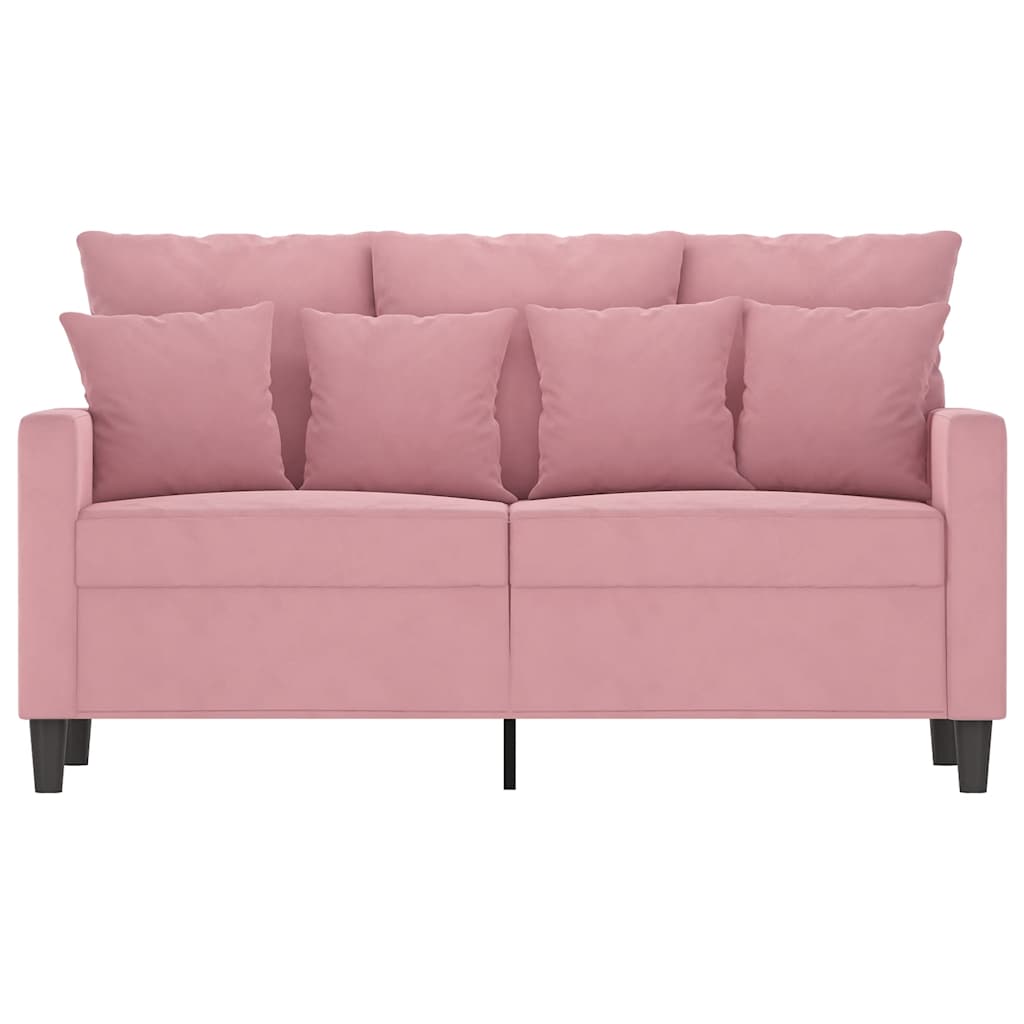 Sofa 2-osobowa, różowy, 120 cm, tapicerowana aksamitem