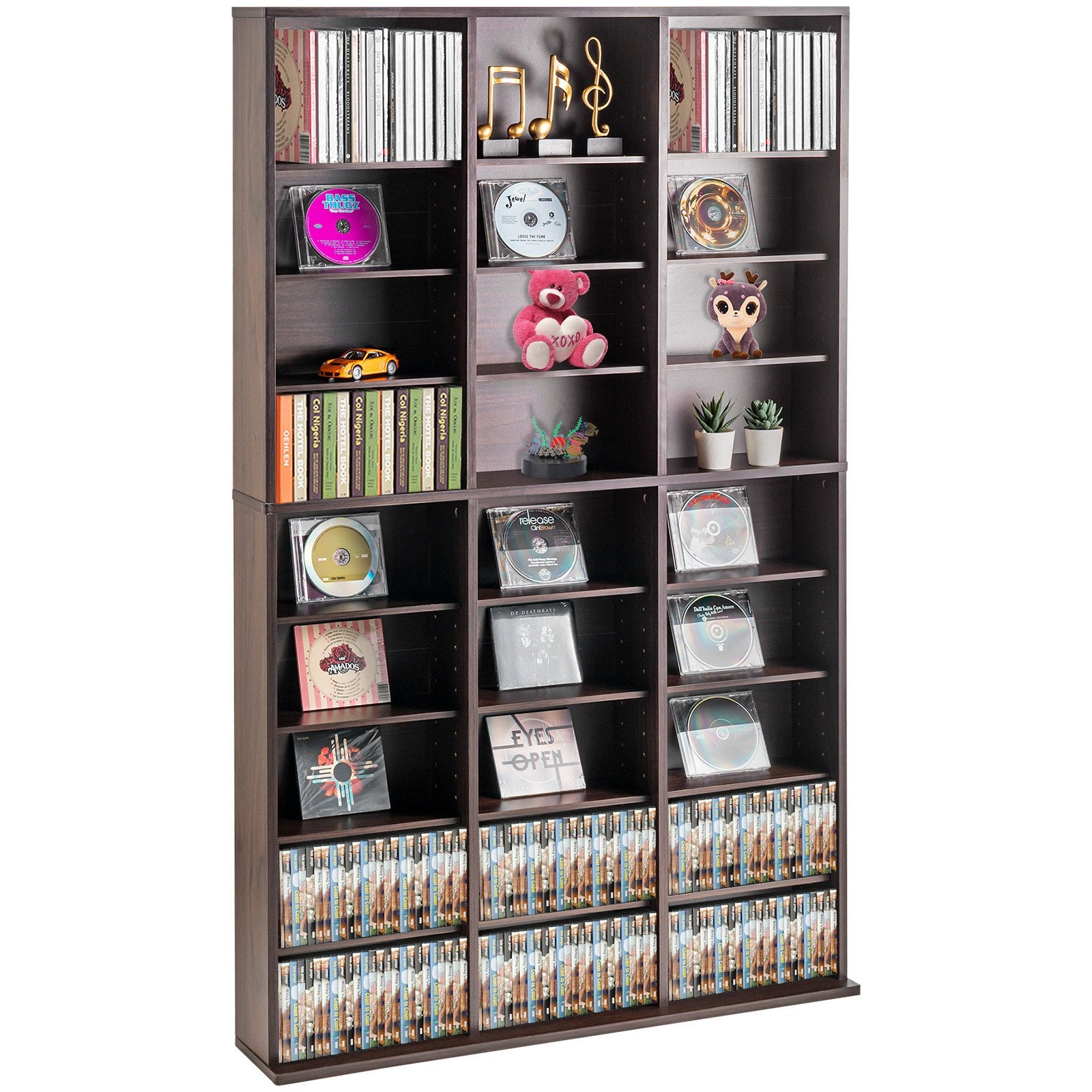 Szafka na Płyty CD/DVD z Regulowanymi Półkami 756 Płyt