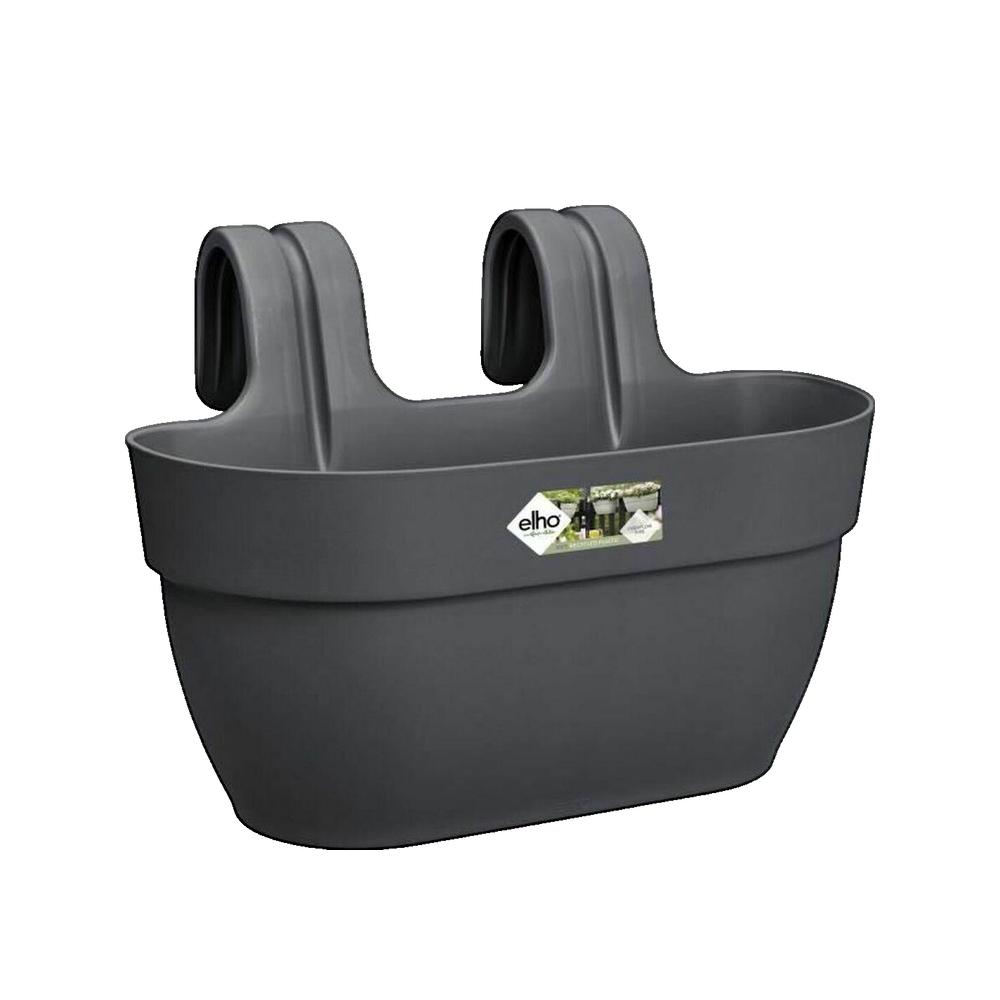 Elho Vibia Campana Easy Hanger Medium antracytowa plastikowa doniczka balkonowa - 36 x 24 x 26,5 cm