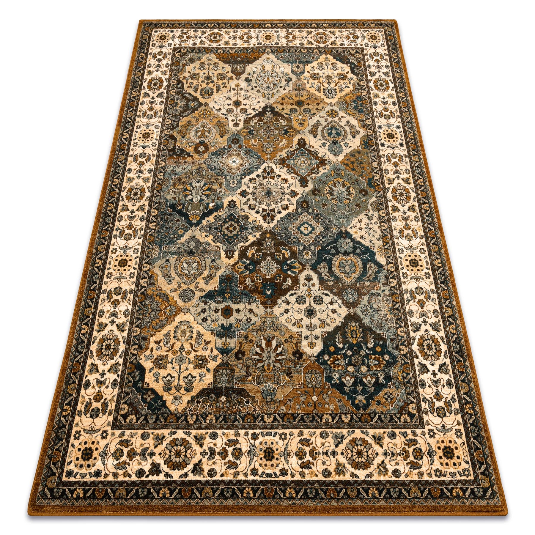 Dywan wełniany POLONIA Samari Ornament jadeit brązowy 170x235 cm