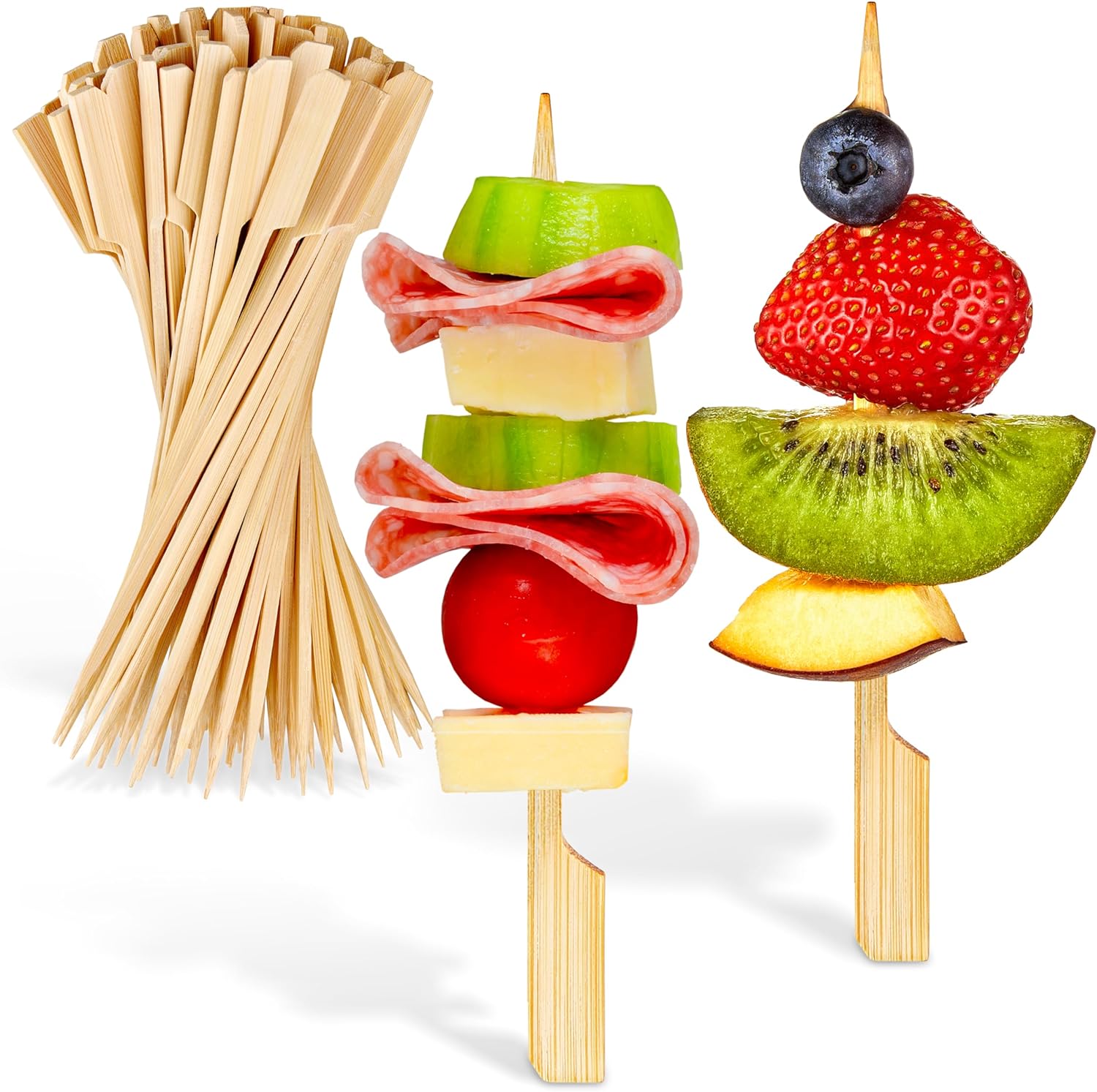 18CM, 500 szaszłyków do BBQ, szaszłyki owocowe, szaszłyki na grilla - Kaki