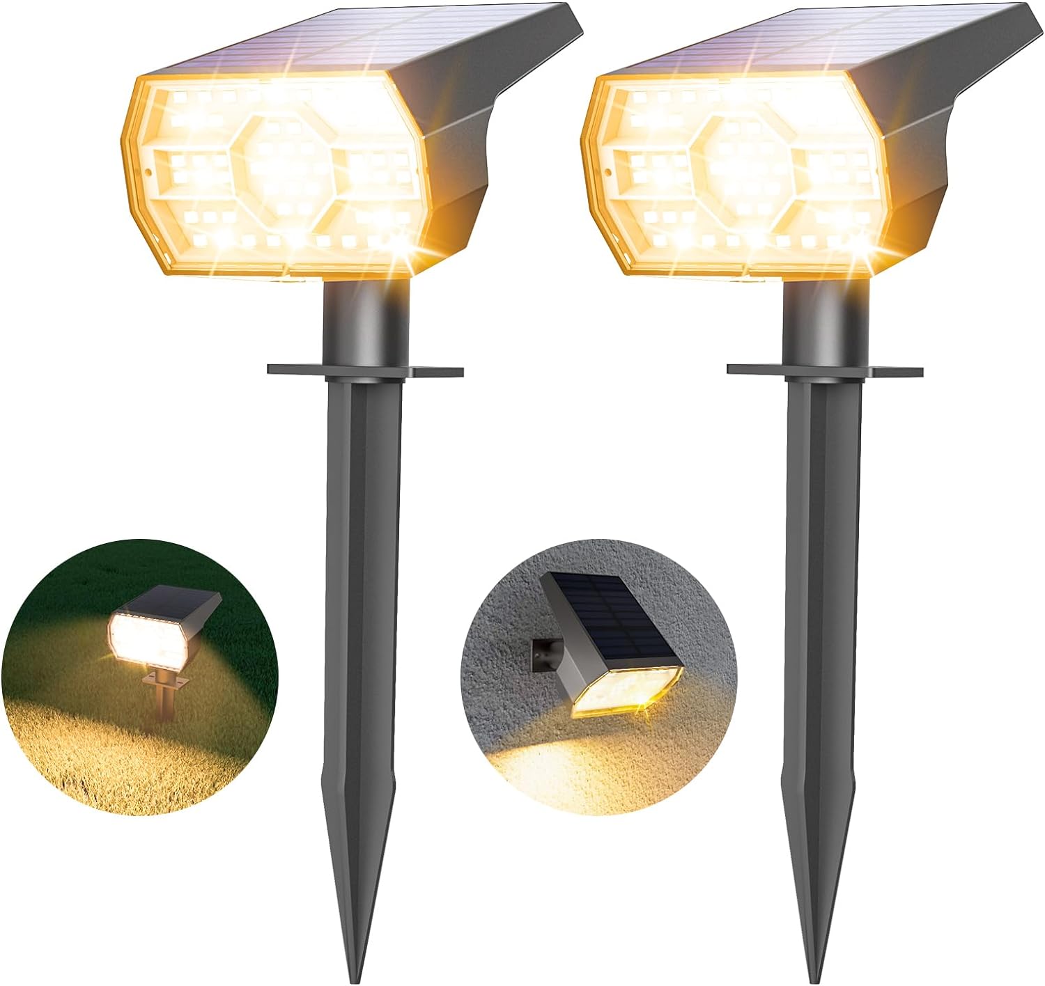 Zestaw szt Solarnych Reflektorów Zewnętrznych diod LED tryby Solarna Lampa Zewnętrzna do Ogrodu Funkcja w Wodoodporność Solarny Reflektor Zewnętrzny