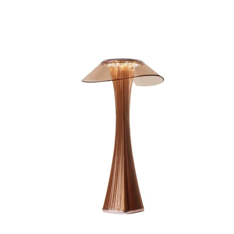 Trójkolorowa szampańska lampa stołowa o zmiennym natężeniu światła, sterowana dotykowo, ładowana przez USB, do restauracji i sypialni.