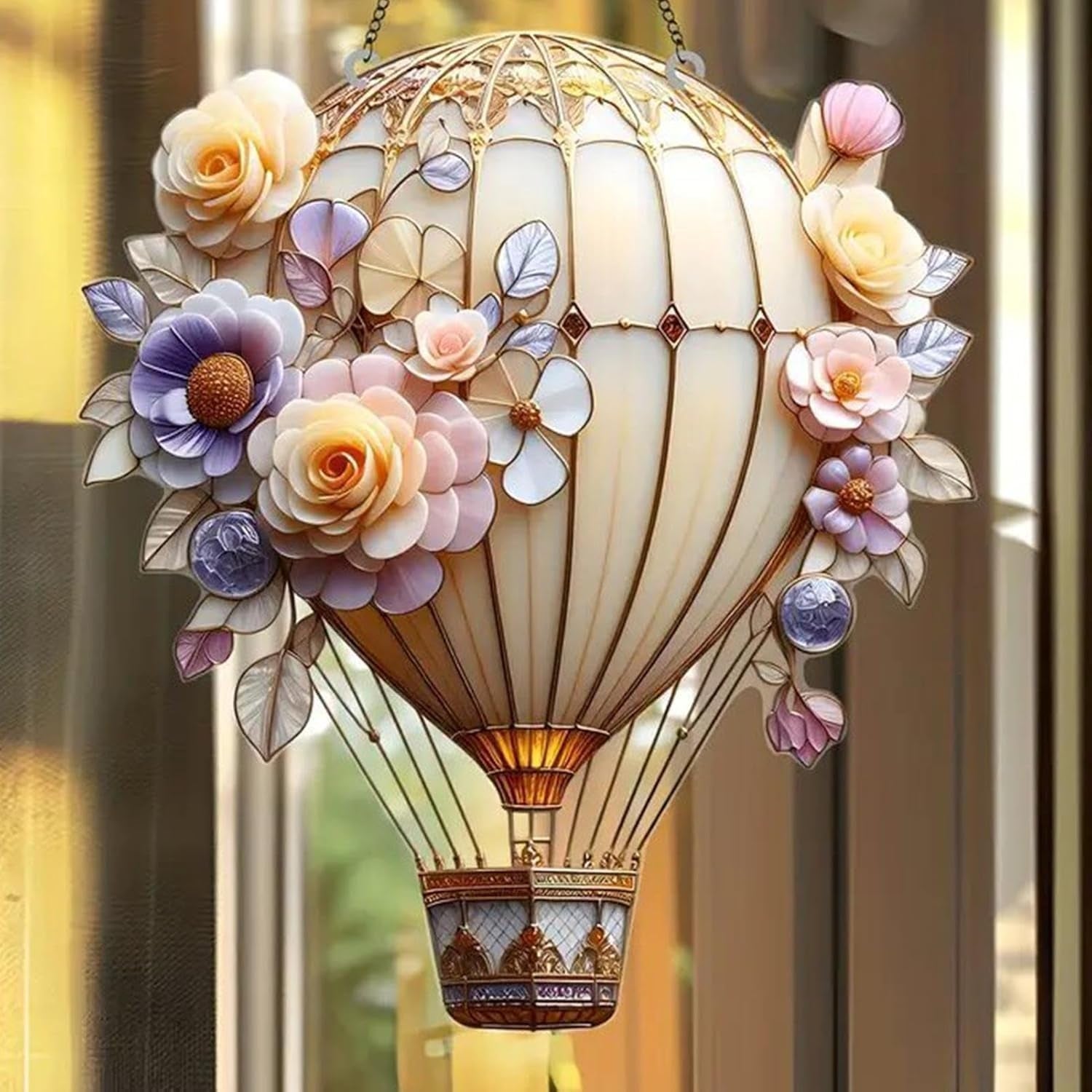 Solarna Lampa Wisząca 2D 20 cm w Kształcie Balonu, Akrylowa, Odporna na Warunki Atmosferyczne
