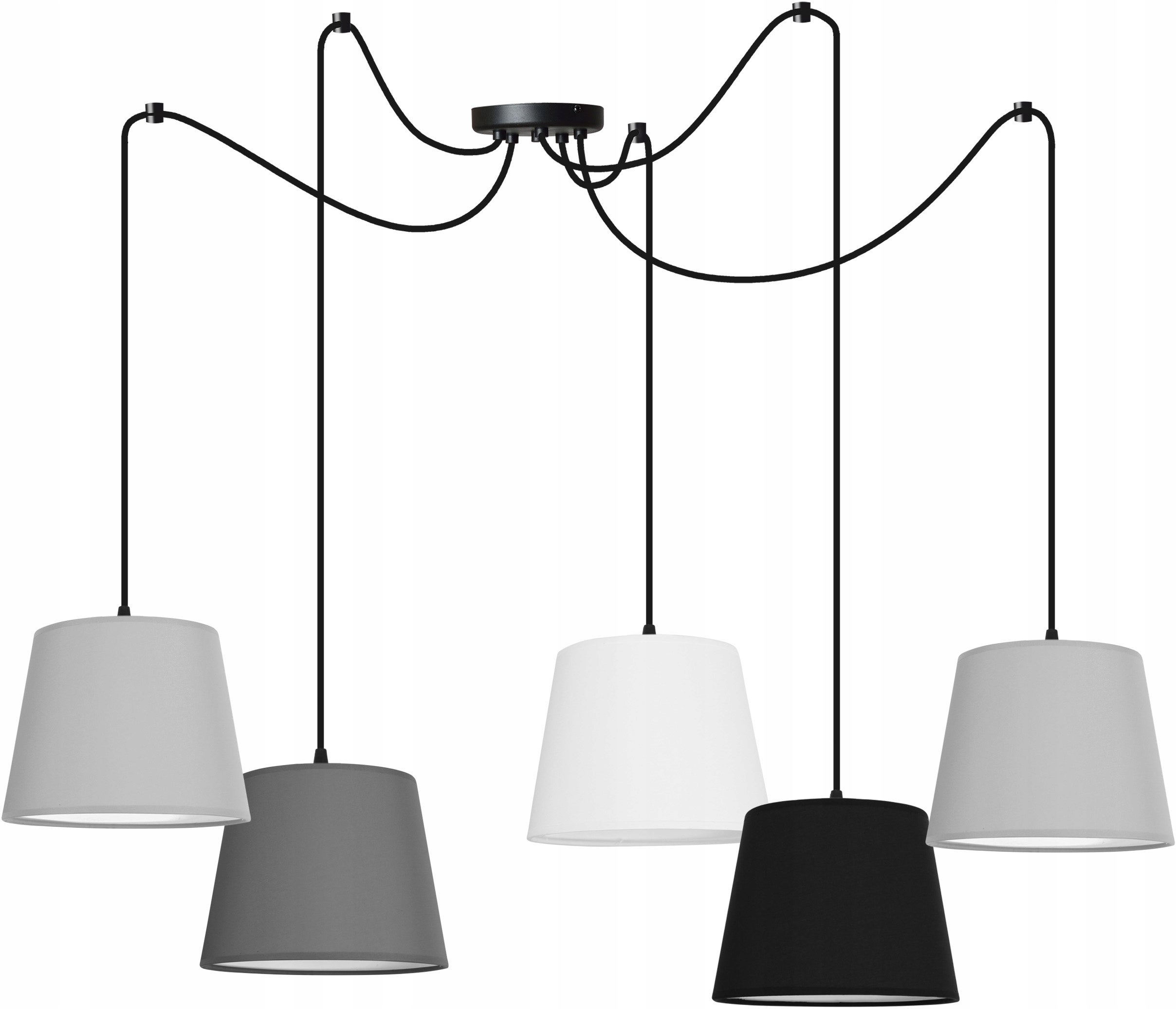 Lampa sufitowa wisząca Light Home LH Spider 5x E27 abażur trapezowy wielokolorowy elegancka