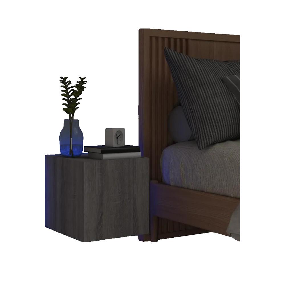 Meble TV VidaXL z podświetleniem LED RGB Szary Sonoma 30,5x35x30 cm